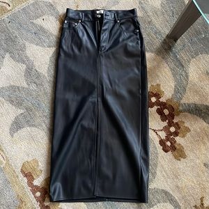 Zara Faux Leather Midi Skirt
